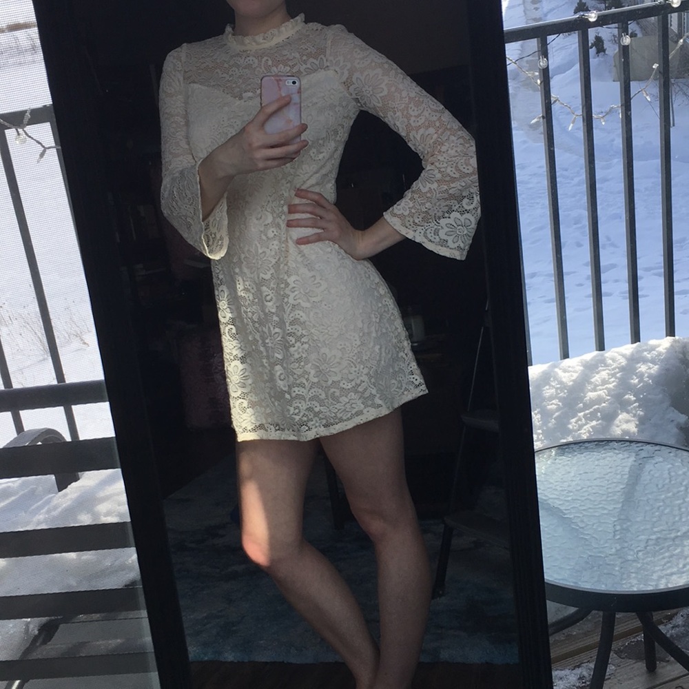Bell Sleeve Lace Dress